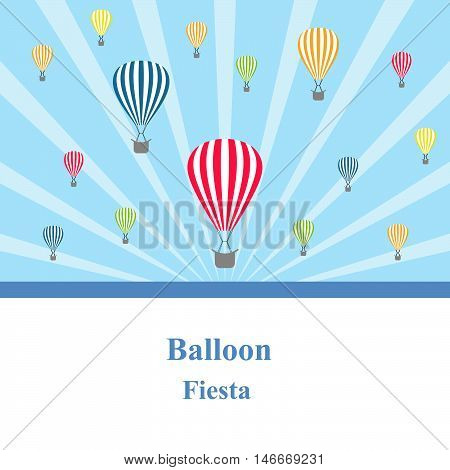 Celebration Balloon Fiesta. hot air balloon. congratulation. vector illustration.