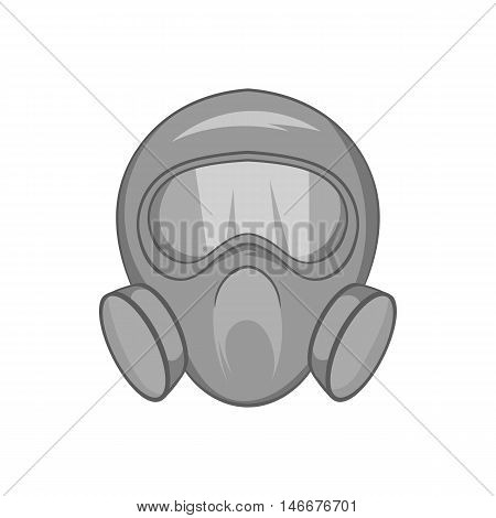 Gas mask icon in black monochrome style isolated on white background. Equipment symbol vector illustration