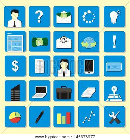 Flat icon pack template for infographic use