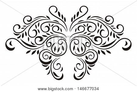 Butterfly floral tribal style for invitation background or other template