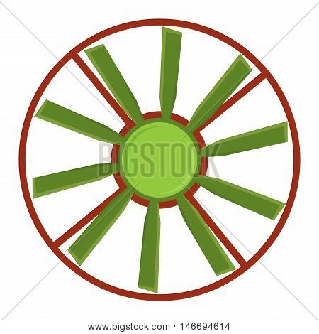 Turbines icons propeller fan rotation technology equipment. Fan blade, wind ventilator propeller fan equipment generator. Vector illustration propeller fan vector electric industrial ventilators.
