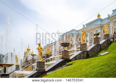 Russia, Saint-peterburg - June 24/2013: Peterhof Received Visitors After Restoration Of Many Exhibit