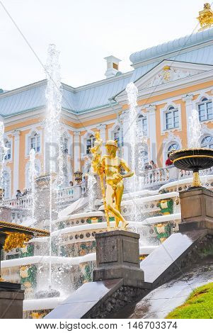 Russia, Saint-peterburg - June 24/2013: Peterhof Received Visitors After Restoration Of Many Exhibit