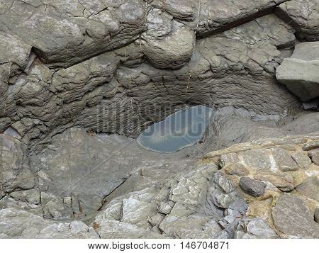 Rocky beach seascape photographed at Wisemans Bridge in Pembrokeshire