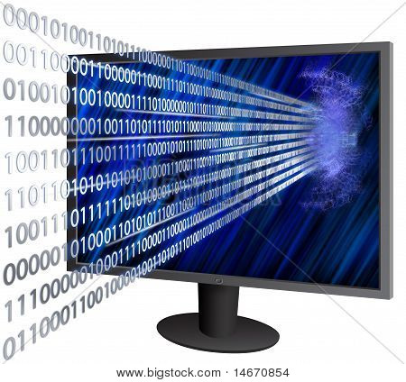 Binary coming through LCD screen