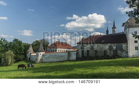 Monastery In Vyssi Brod Town In Summer Afternoon
