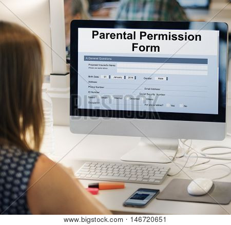 Parental Permission Form Consent Endorsement Concept