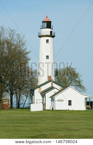 Pointe aux Barques Lighthouse, built in 1848, Lake Huron, Michigan, USA
