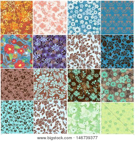 vector seamless pattern flowers and floral pattern illustration