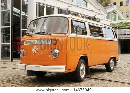 SZCZECIN, POLAND - September 6, 2016: German VW Camper van on parking place