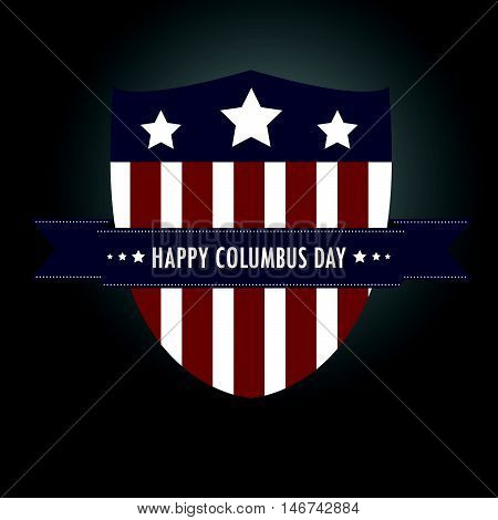 Shield striped flag of the United States with ribbon 