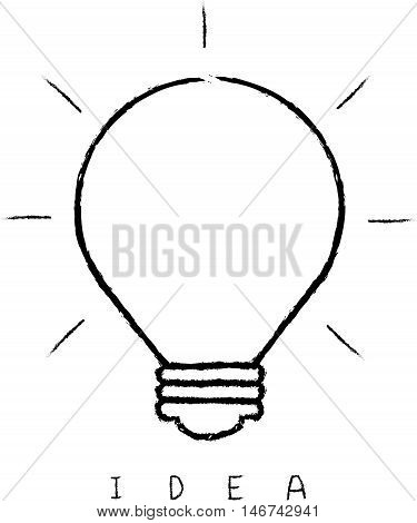 idea lamp sketch by pencil. simply soft