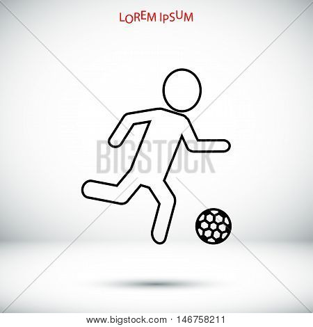 Raster Version. Soccer, Football Players Silhouettes Icons