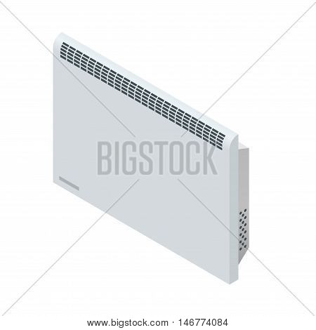Isometric white Convector Heater. Home Heating appliances icons. Household appliances