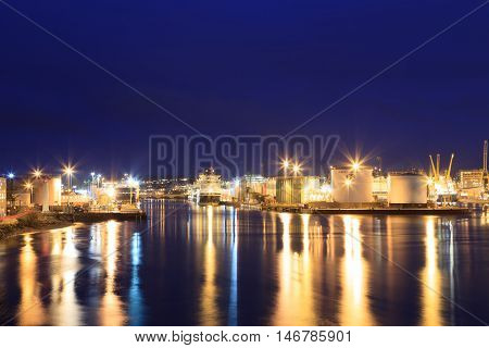ABERDEEN SCOTLAND - 27 JANUARY 2016: Big supply boats in Abeerden harbor on 27 January 2016. Aberdeen port is one of the busiest ports in UK.