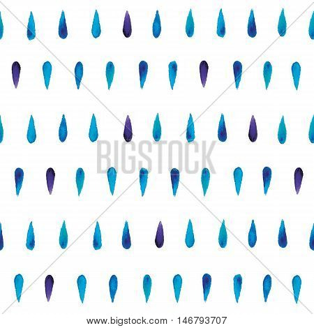 Watercolor drops seamless pattern. Rain background. Illustration