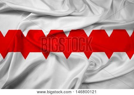 Waving Flag Of Omsk, Omsk Oblast, Russia