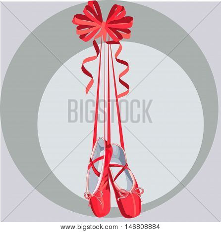 Color shoes with ribbons. Vector Illustration of a cartoon icon isolated on white background