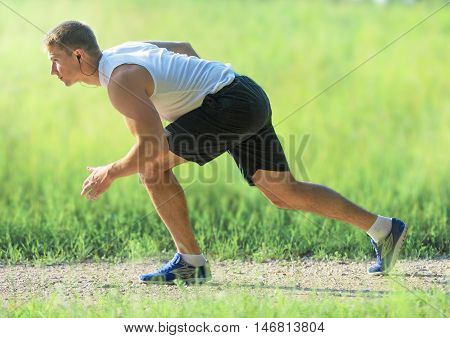 one caucasian man  running sprinting jogging in silhouette studio isolated on white background