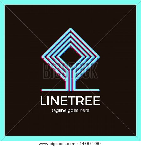 Bio Logo, Environmental Sign. Smart And Clever Line Tree Logos. Business Eco Clean Logotype