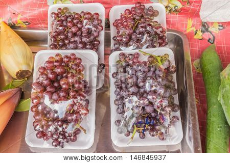 Thai Blueberry in plastic pack selling at at local Thai market.