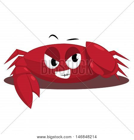 sea crab character red crab cartoon animal