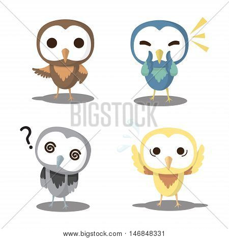 owl action character design animal cartoon character