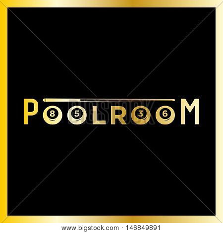Billiard Or Snooker Poolroom Design For Sports, Leisure Or Club Logo Emblem Red