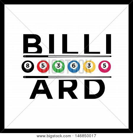 Billiard Or Snooker Poolroom Design For Sports, Leisure Or Club Logo Emblem Red
