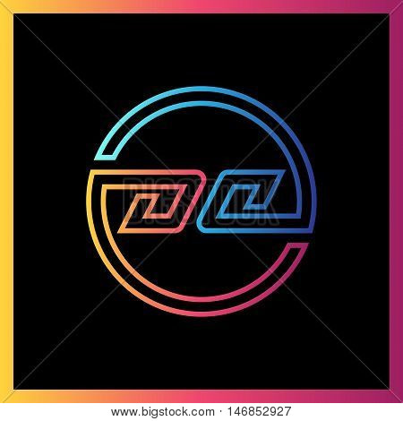 Circle Fully Mirror Da Company Linked Letter Logo