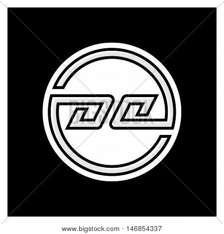 Circle Fully Mirror Da Company Linked Letter Logo