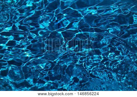 bright blue or turquoise color water background of swimming pool or sea and ocean beach glare with nobody
