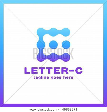 Smart Idea Creative Dots Logo. Point Colorful Letter C Logotype