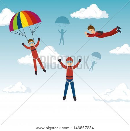 extreme sports skydiving design isolated vector illustration eps 10