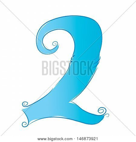 Hand drawn cartoon vector numbers. Decorative font