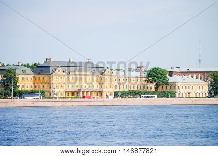 Embankment of St. Petersburg on the Neva River