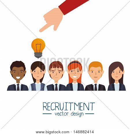 hand human resorces recruit desing isolated vector illustration eps 10