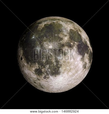 Moon Solar System Planet On Black Background 3D Rendering. Elements Of This Image Furnished By Nasa