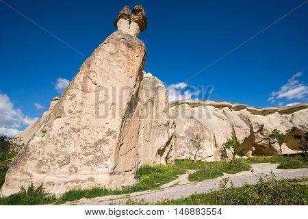 Fantastic landscape of Cappadocia in Turkey rock formations