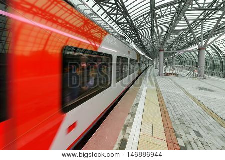 Lastochka Commuter Train At The Railway Station