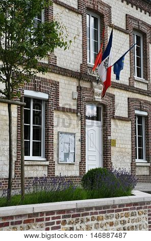 Saint Wandrille Rancon France - june 22 2016 : the city hall