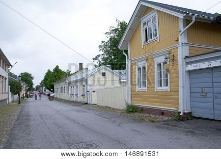 Naantali, Finland - 06 July , 2015: Cloudy Summer Day On The Historic Quarter Of Naantali