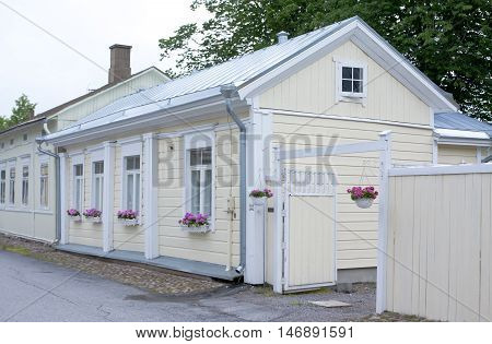 Naantali, Finland - 06 July , 2015: Cloudy Summer Day On The Historic Quarter Of Naantali