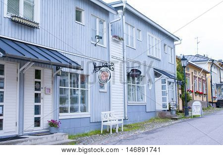 Naantali, Finland - 06 July , 2015: Cloudy Summer Day On The Historic Quarter Of Naantali
