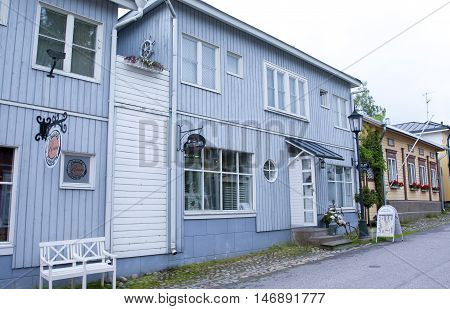 Naantali, Finland - 06 July , 2015: Cloudy Summer Day On The Historic Quarter Of Naantali