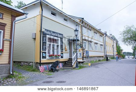 Naantali, Finland - 06 July , 2015: Cloudy Summer Day On The Historic Quarter Of Naantali
