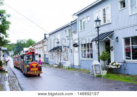 Naantali, Finland - 06 July , 2015: Cloudy Summer Day On The Historic Quarter Of Naantali