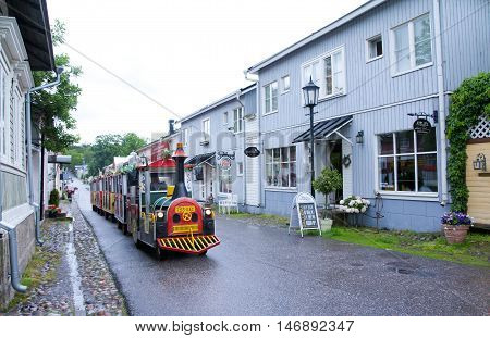 Naantali, Finland - 06 July , 2015: Cloudy Summer Day On The Historic Quarter Of Naantali