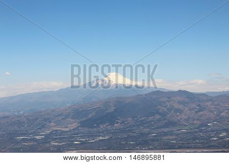 This is the Cayambe Volcano located in Quito, this is from west to east and the third highest mountain in Ecuador.
