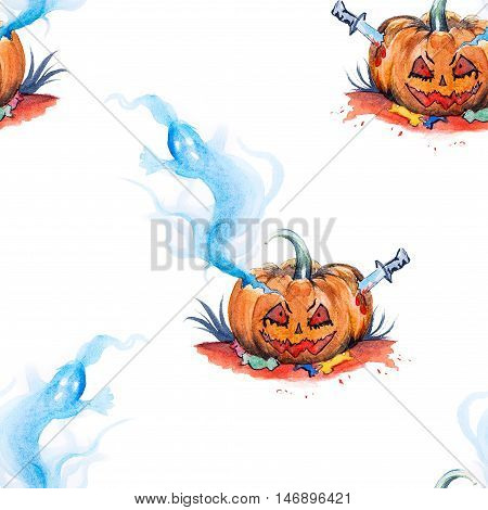 Watercolor Halloween Themed Illustration